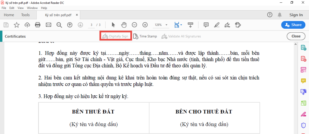 bước 2 chơn ký trên văn bản 1