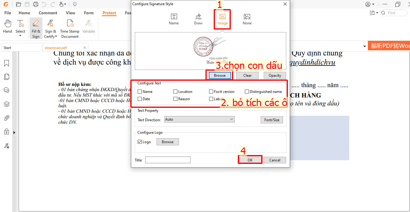 Hướng Dẫn Ký Số Chèn Logo, Dấu Đỏ