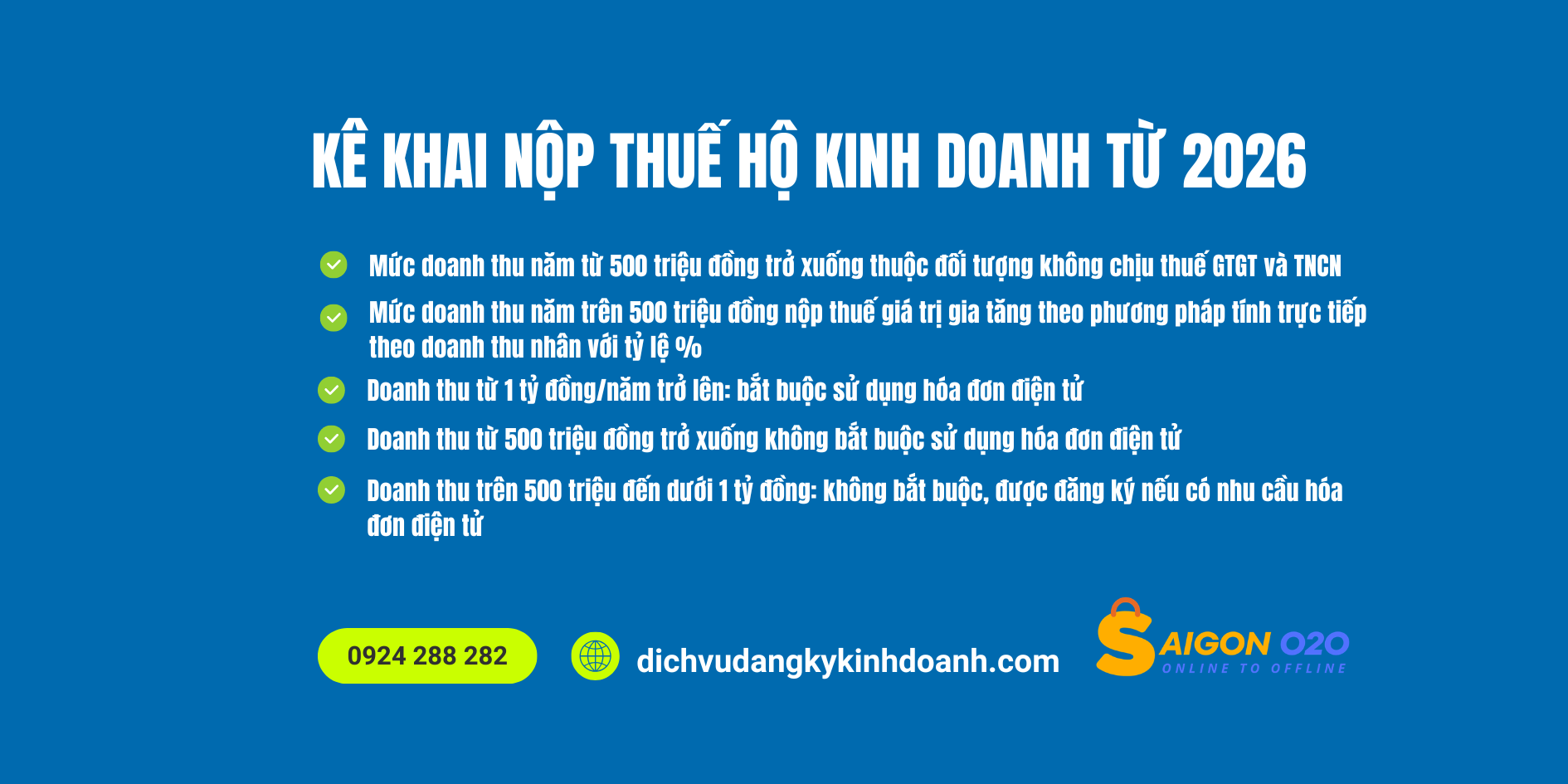 Hướng dẫn kê khai, nộp thuế với hộ kinh doanh, cá nhân kinh doanh từ năm 2026